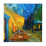 Van Gogh Café Terrace at Night Ceramic Tile<br><div class="desc">Tile featuring Vincent van Gogh’s oil painting Café Terrace at Night (1888). Yellow stars paint the blue night sky above an outdoor café in France. A marvellous gift for fans of Post-Impressionism and Dutch art.</div>