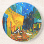 Van Gogh Café Terrace at Night Coaster<br><div class="desc">Sandstone Coaster featuring Vincent van Gogh’s oil painting Café Terrace at Night (1888). Yellow stars paint the blue night sky above an outdoor café in France. A marvellous gift for fans of Post-Impressionism and Dutch art.</div>
