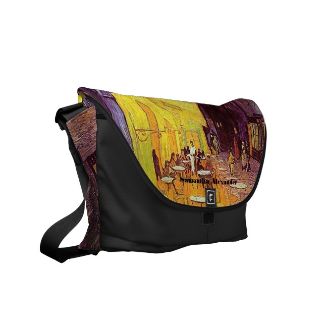 Van Gogh Cafe Terrace at Night Fine Art Messenger Bag (Front Left)
