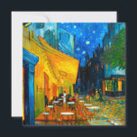 Van Gogh Café Terrace at Night Invitation<br><div class="desc">Card featuring Vincent van Gogh’s oil painting Café Terrace at Night (1888). Yellow stars paint the blue night sky above an outdoor café in France. A marvelous gift for fans of Post-Impressionism and Dutch art.</div>