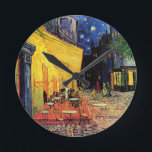Van Gogh Cafe Terrace At Night Round Clock<br><div class="desc">Van Gogh Cafe Terrace At Night</div>