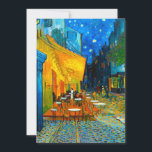 Van Gogh Café Terrace at Night Save The Date<br><div class="desc">Card featuring Vincent van Gogh’s oil painting Café Terrace at Night (1888). Yellow stars paint the blue night sky above an outdoor café in France. A marvellous gift for fans of Post-Impressionism and Dutch art.</div>