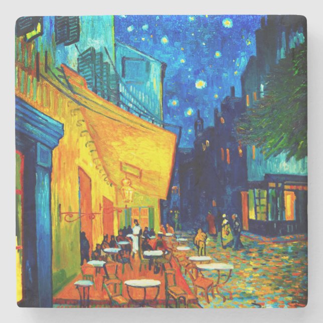 Van Gogh Café Terrace at Night Stone Coaster (Front)