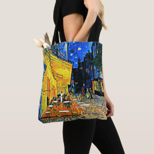 Van Gogh - Cafe Terrace, famous painting Tote Bag