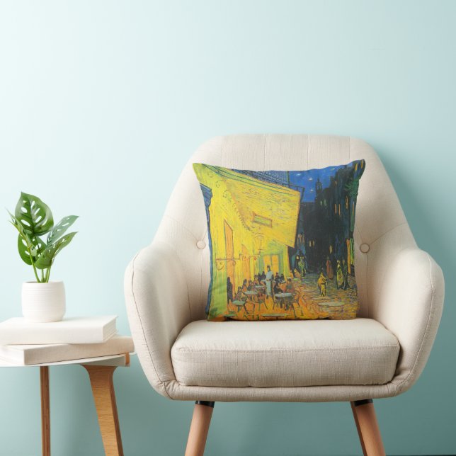 Van Gogh Cafe Terrace French Street Scene Cushion (Chair)