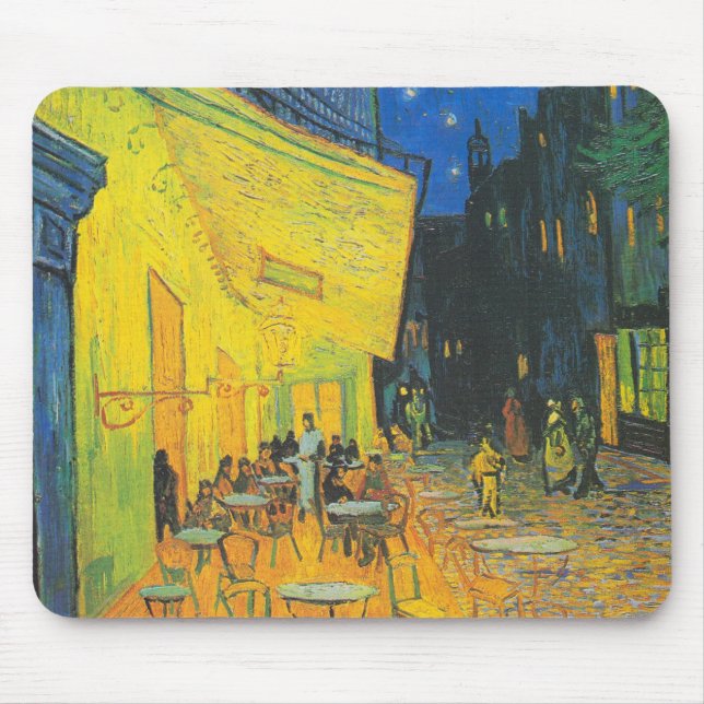 Van Gogh Cafe Terrace French Street Scene Mouse Pad (Front)