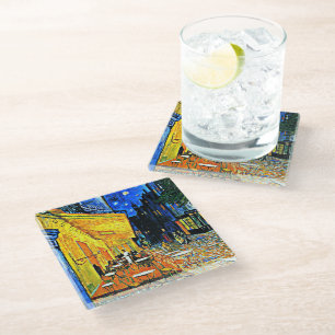 Van Gogh - Cafe Terrace Glass Coaster
