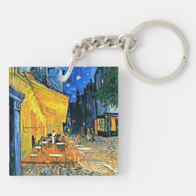 Van Gogh - Cafe Terrace,  Key Ring (Back)