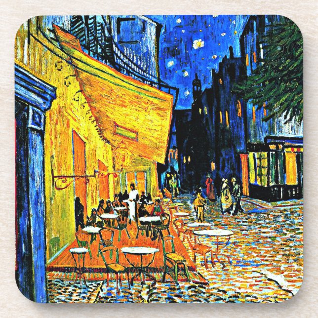 Van Gogh - Cafe Terrace, place-du-forum, Arles Coaster (Front)