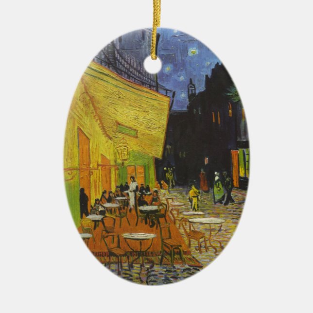 Van Gogh Cafe Terrace Post-Impressionist Ceramic Ornament (Front)