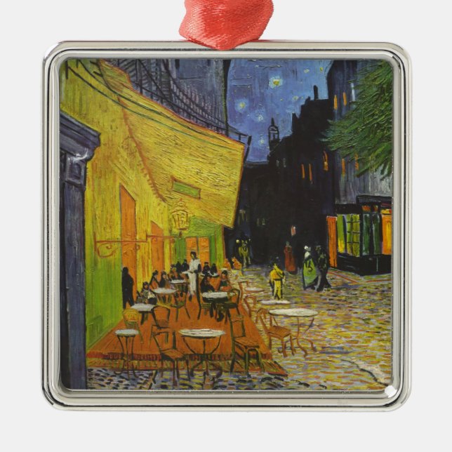 Van Gogh Cafe Terrace Post-Impressionist Metal Ornament (Front)