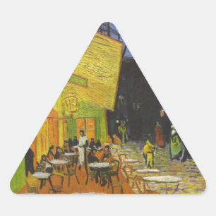 Van Gogh Cafe Terrace Post-Impressionist Triangle Sticker