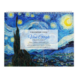Van Gogh Calendar 2026- Impressionism