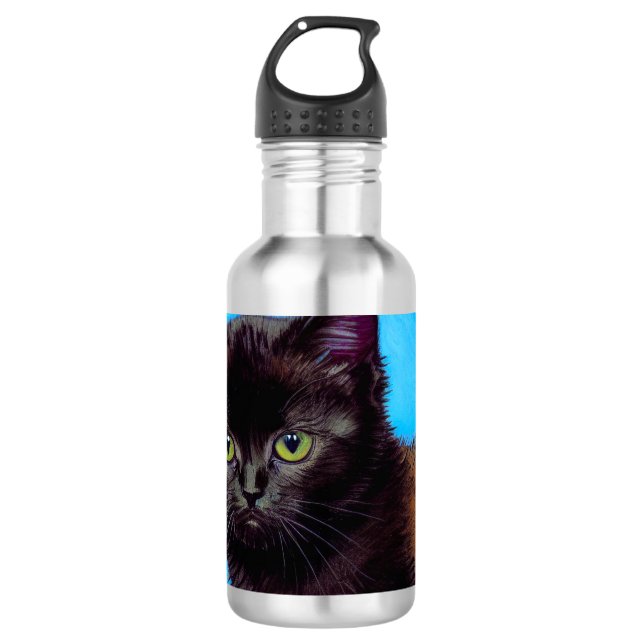 Van Gogh Cat and Flowers 710 Ml Water Bottle (Front)