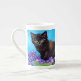Van Gogh Cat and Flowers Bone China Mug