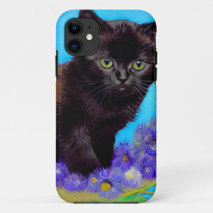 Van Gogh Cat and Flowers iPhone 11 Case