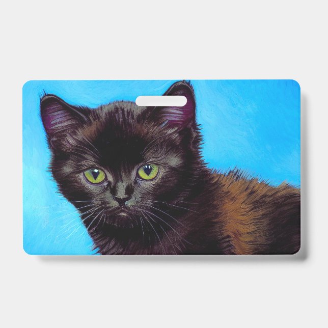 Van Gogh Cat and Flowers ID Badge (Front)