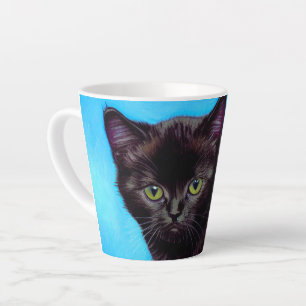 Van Gogh Cat and Flowers Latte Mug