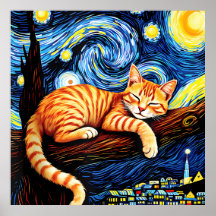 van Gogh Cat Art