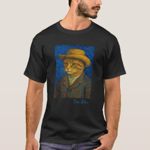 Van Gogh Cat Kitten Lover Self Portrait Artist Sty T-Shirt
