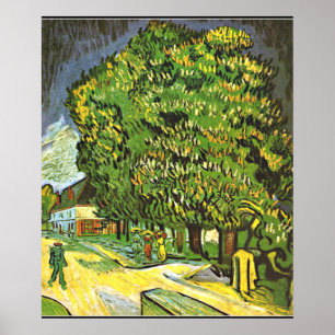 Van Gogh - Chestnut Trees in Bloom, 1890 painting Poster