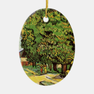 Van Gogh Chestnut Trees in Blossom, Fine Art Ceramic Ornament