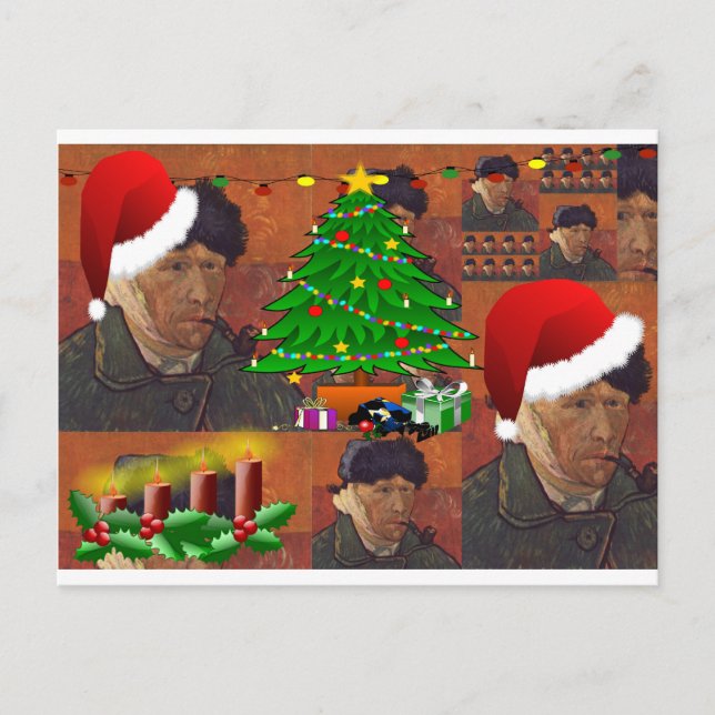 van gogh christmas holiday postcard (Front)