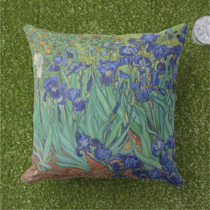 Van Gogh Classic Painting Irises Floral Botanical Cushion