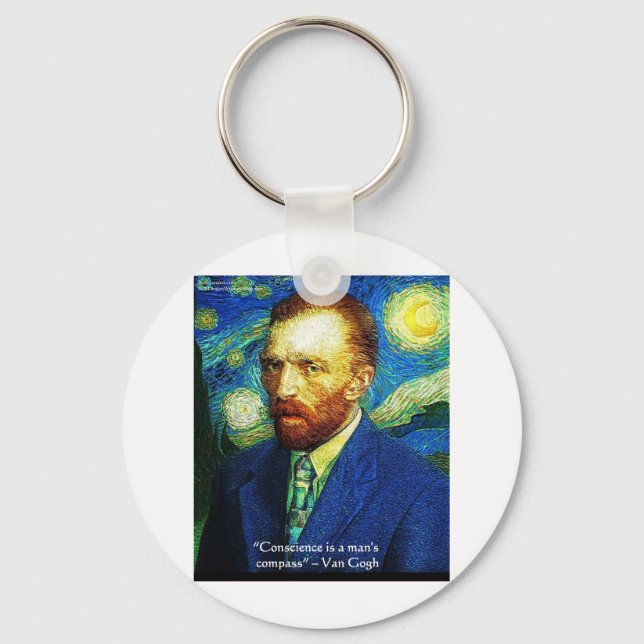 Van Gogh "Conscience Compass" Quote Gifts Tees Etc Key Ring (Front)