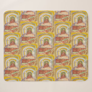Van Gogh Corridor Asylum Yellow Impressionist Art Sherpa Blanket