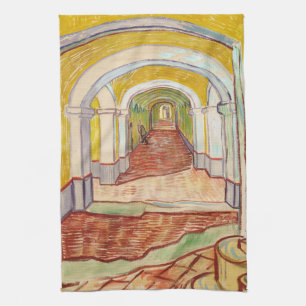 Van Gogh Corridor Asylum Yellow Impressionist Art Tea Towel