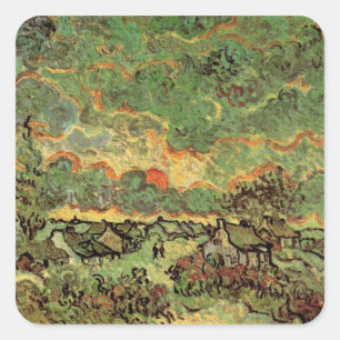 Van Gogh Cottages Cypresses Reminiscence of North Square Sticker