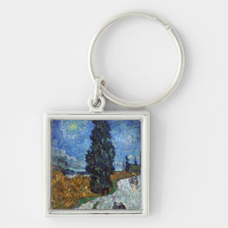 Van Gogh- Country Road in Provence by Night Key Ring