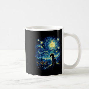 Van Gogh Cowgirl Horse Starry Funny Night Horses L Coffee Mug
