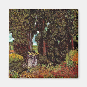 Van Gogh - Cypresses with Two Female Figures Magnet