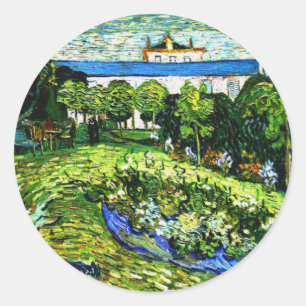 Van Gogh - Daubigny's Garden, famous painting, Classic Round Sticker