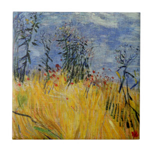 Van Gogh - Edge of a Wheat Field with Poppies Tile