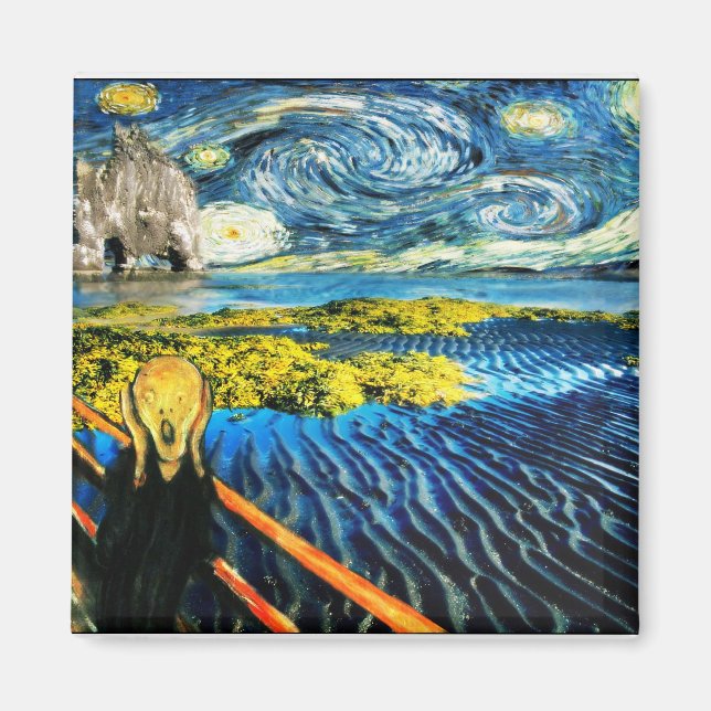 Van Gogh Edvard Meets Vincent Starry Night Magnet (Front)