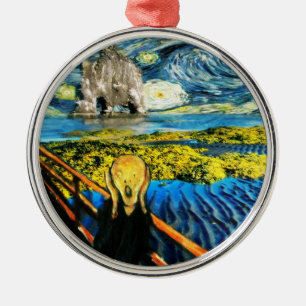 Van Gogh Edvard Meets Vincent Starry Night Metal Ornament