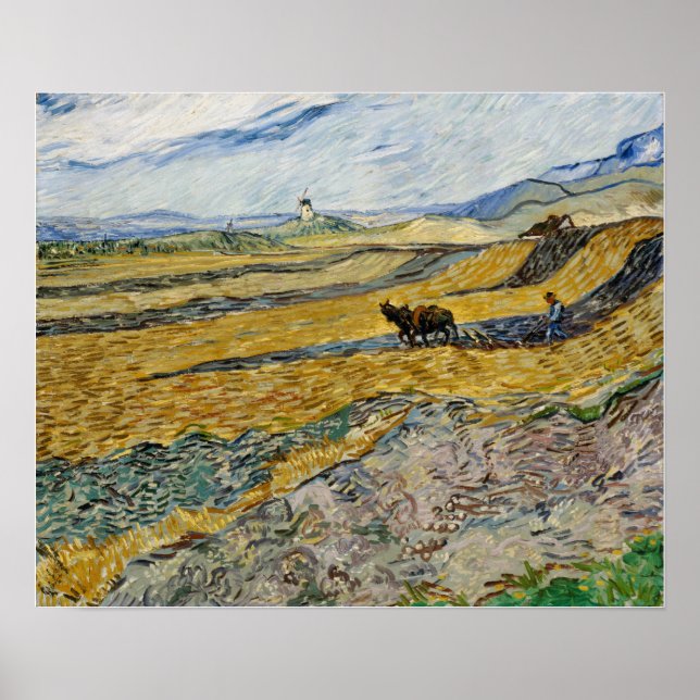Van Gogh - Enclosed Field With Ploughman Poster (Front)