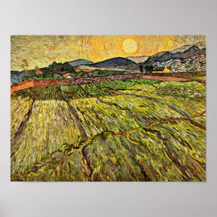 Van Gogh - Enclosed Field with Rising Sun Poster