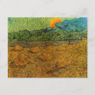 Van Gogh - Evening Landscape with Rising Moon Postcard