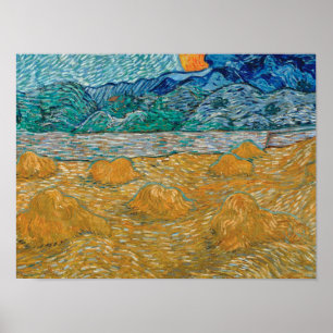 Van Gogh -Evening Landscape with Rising Moon Poster