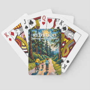 Van Gogh Family Bike Ride Redwood National Park Playing Cards