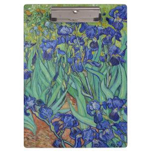 Van Gogh Famous Blue Irises Floral Oil Painting Clipboard
