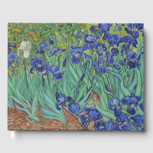 Van Gogh Famous Blue Irises Floral Oil Painting Guest Book