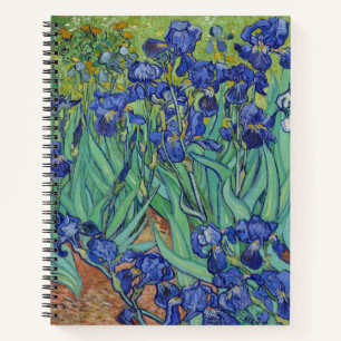 Van Gogh Famous Blue Irises Floral Oil Painting Notebook