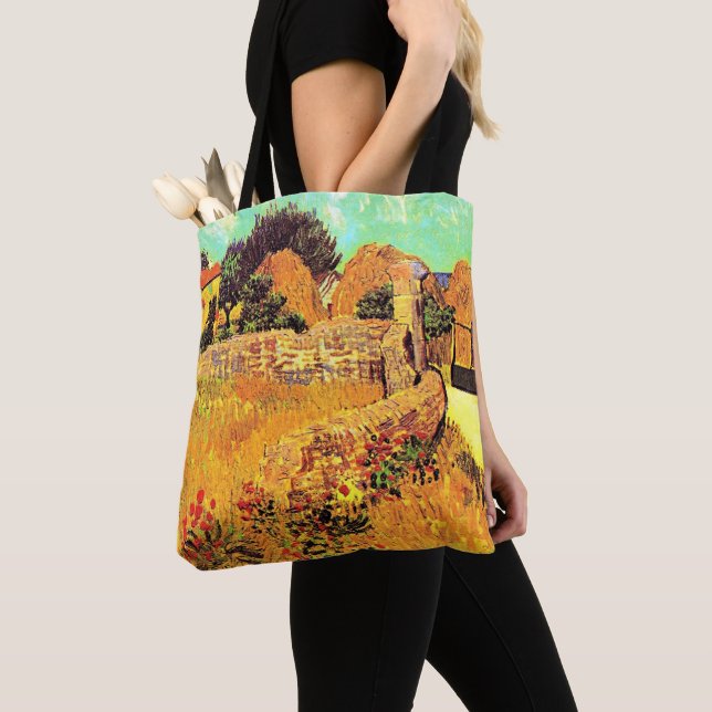 Van Gogh - Farmhouse in Provence Tote Bag (Close Up)
