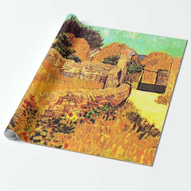 Van Gogh - Farmhouse in Provence Wrapping Paper (Unrolled)