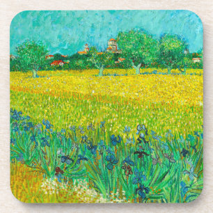 Van Gogh Field with Irises Near Arles Coaster